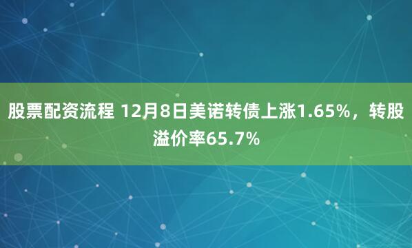 股票配资流程 12月8日美诺转债上涨1.65%，转股溢价率65.7%